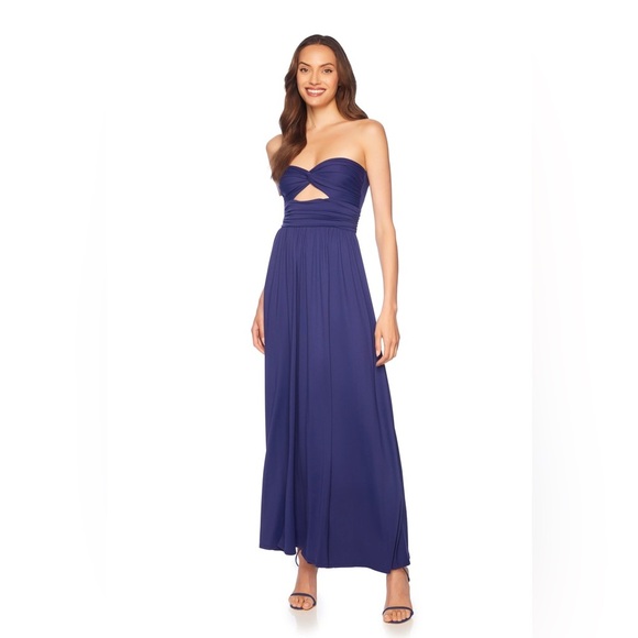 Susana Monaco NWT Twist Front Strapless Dress in Inkwell (Blue) - Picture 1 of 7